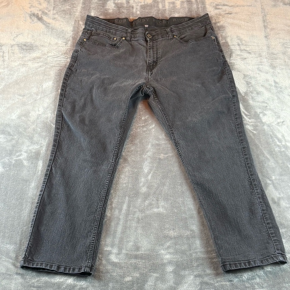Rugby University Men's Jeans Size 38/30 Straight Leg Black‎